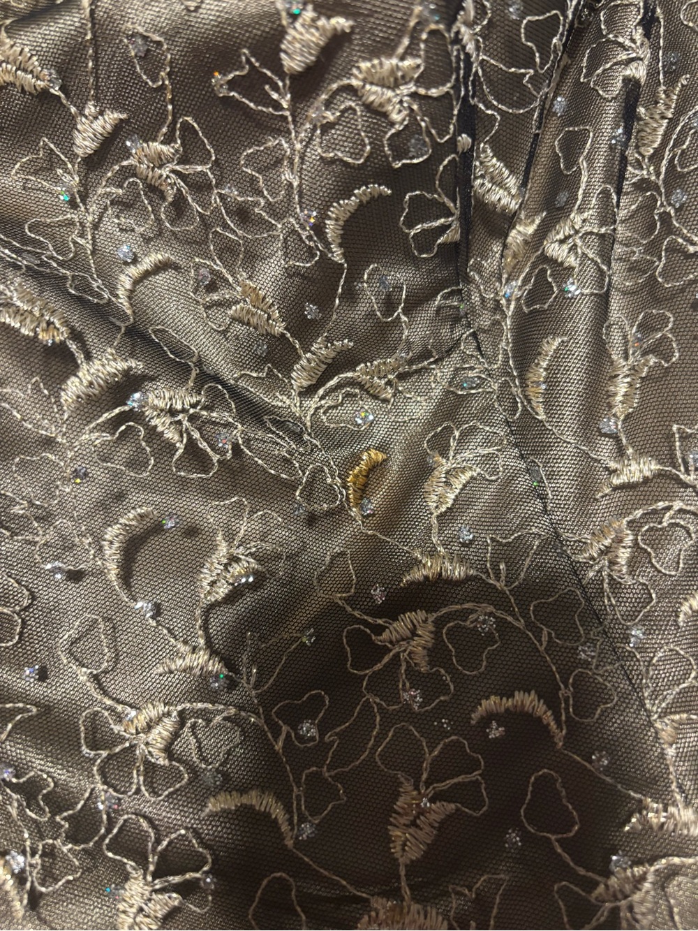 Vintage Jessica McClintock Gold Strapless
Lace Party Dress Size 6P - Picture 6 of 7